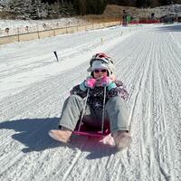 そりを滑る児童その２